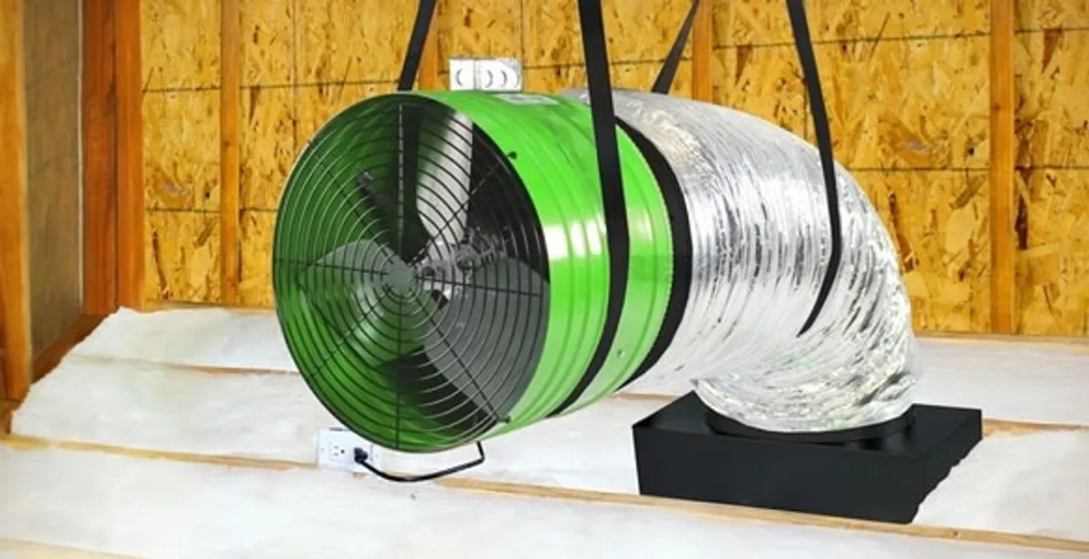 whole house fan installation services with professionally mounted ventilation fan system in Peoria, IL
